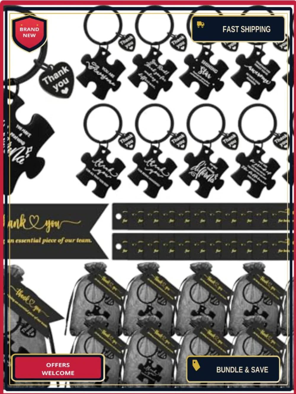 40 Inspirational Puzzle Piece Keychains Employee Appreciation Gifts